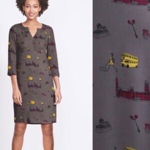 BODEN Alexandra London Shift Gray Novelty Career Casual Above Knee Dress